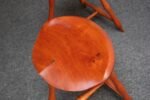 Pair of Vintage Studio Craft Windsor-Style Three Legged Low Stools in Cherrywood - Image 34