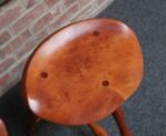 Pair of Vintage Studio Craft Windsor-Style Three Legged Low Stools in Cherrywood - Image 30