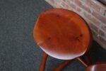 Pair of Vintage Studio Craft Windsor-Style Three Legged Low Stools in Cherrywood - Image 29