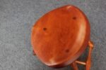 Pair of Vintage Studio Craft Windsor-Style Three Legged Low Stools in Cherrywood - Image 25