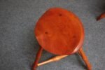 Pair of Vintage Studio Craft Windsor-Style Three Legged Low Stools in Cherrywood - Image 28