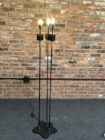 Italian Modernist Three-Fixture Glass, Brass and Metal Floor Lamp by Stilnovo - Image 7