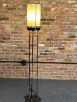 Italian Modernist Three-Fixture Glass, Brass and Metal Floor Lamp by Stilnovo - Image 6