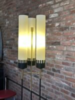 Italian Modernist Three-Fixture Glass, Brass and Metal Floor Lamp by Stilnovo - Image 12
