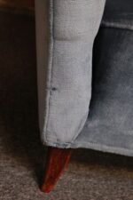 Pair of Mid-Century Italian Modern Blue Velvet Sculptural Wingback Lounge Chairs - Image 15