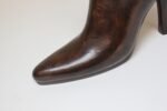 Vintage Maitland Smith Laced High Heel Boot Vase in Mahogany and Leatherette - Image 11