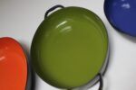 Trio of Vintage Blue, Green, and Orange Enamel Sauté Pans - Image 11
