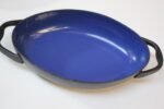 Trio of Vintage Blue, Green, and Orange Enamel Sauté Pans - Image 14