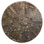 Brutalist Wall Mounted "Disc" Bar by Adrian Pearsall for Craft Associates