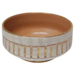 Italian Sgraffito Gold and White Glazed Ceramic Bowl by Aldo Londi for Bitossi