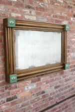 American Empire-Style Giltwood Mantle Mirror with "Lotus" Ceramic Tiles - Image 3