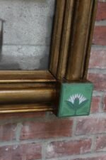 American Empire-Style Giltwood Mantle Mirror with "Lotus" Ceramic Tiles - Image 13