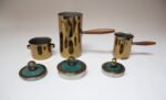 Vintage Georges Briard "El Dorado" Enamel and Brass Tea/Coffee Service - Image 5