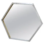Contemporary Industrial Hexagonal Brushed Steel Wall Mirror