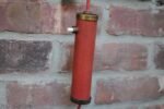 Mid Century Italian Modernist Wall Swag Lamp in Brass and Red Lacquered Metal - Image 28