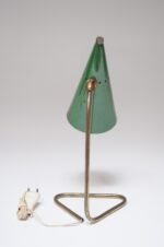 Italian Modern Brass and Green Metal Petite Table Lamp by Gilardi and Barzaghi - Image 5