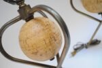 Pair of Modernera Cork and Brass Tripod Table Lamps with Fiberglass Shades - Image 10