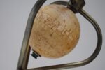 Pair of Modernera Cork and Brass Tripod Table Lamps with Fiberglass Shades - Image 11