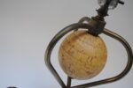 Pair of Modernera Cork and Brass Tripod Table Lamps with Fiberglass Shades - Image 12