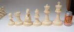 Complete Set of Vintage Oversized Chess Pieces in Black and Cream Plastic - Image 6