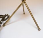 Pair of Modernera Cork and Brass Tripod Table Lamps with Fiberglass Shades - Image 17