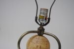 Pair of Modernera Cork and Brass Tripod Table Lamps with Fiberglass Shades - Image 23