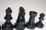 Complete Set of Vintage Oversized Chess Pieces in Black and Cream Plastic - Image 8