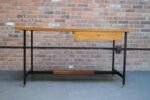 Mid-Century Italian Modern Walnut and Steel Desk with Blue Laminate Top - Image 4