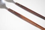 Vintage Japanese Modernist Rosewood and Stainless Steel Salad Tongs/Serving Utensils - Image 12
