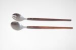 Vintage Japanese Modernist Rosewood and Stainless Steel Salad Tongs/Serving Utensils - Image 8
