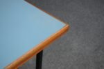 Mid-Century Italian Modern Walnut and Steel Desk with Blue Laminate Top - Image 19