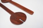 Vintage Hand Carved Teak Modernist Salad Tong Set - Image 9