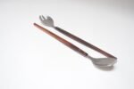 Vintage Japanese Modernist Rosewood and Stainless Steel Salad Tongs/Serving Utensils - Image 6