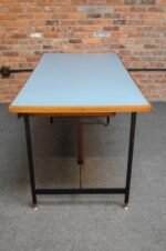 Mid-Century Italian Modern Walnut and Steel Desk with Blue Laminate Top - Image 8