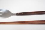 Vintage Japanese Modernist Rosewood and Stainless Steel Salad Tongs/Serving Utensils - Image 16
