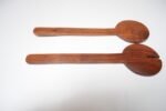 Vintage Hand Carved Teak Modernist Salad Tong Set - Image 6