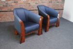 Pair of Postmodern Club Chairs in Stained Birdseye Maple by Michael Graves - Image 7