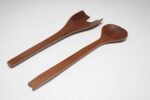 Mid-Century Modern Sculptural Teakwood Salad Tongs - Image 3