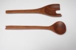 Mid-Century Modern Sculptural Teakwood Salad Tongs - Image 7