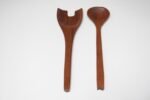 Mid-Century Modern Sculptural Teakwood Salad Tongs - Image 5