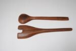 Mid-Century Modern Sculptural Teakwood Salad Tongs - Image 8