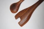 Mid-Century Modern Sculptural Teakwood Salad Tongs - Image 9