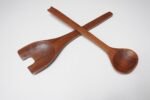 Mid-Century Modern Sculptural Teakwood Salad Tongs - Image 2