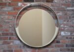 Italian Round Aluminum Architectural Wall Mirror with Bronzed Glass by Rimadesio - Image 2
