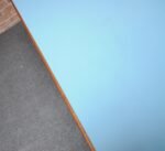 Mid-Century Italian Modern Walnut and Steel Desk with Blue Laminate Top - Image 22