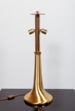 Pair of Large Gabriella Crespi "Fungo" Table Lamps in Brushed Brass and Acrylic - Image 12