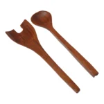Mid-Century Modern Sculptural Teakwood Salad Tongs