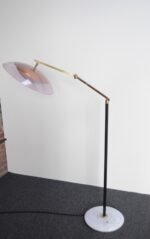 Italian Modernist "Orléans" Brass and Acrylic Adjustable Floor Lamp by Stilux - Image 2