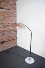 Italian Modernist "Orléans" Brass and Acrylic Adjustable Floor Lamp by Stilux - Image 3