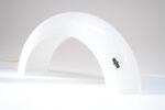 Italian Modernist Milk Glass Arched Table Lamp by Linea Gb Milano - Image 2